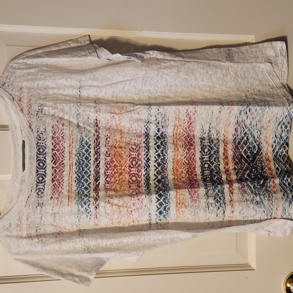 Daisy Fuentes Colorful Patterned T-Shirt XL